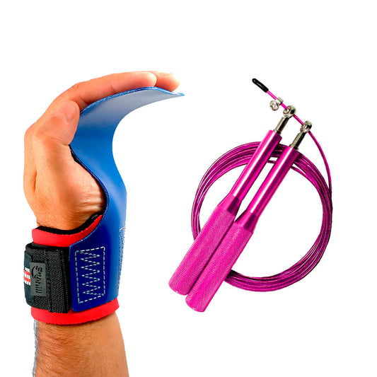 Kit Hand Grip Legacy Skyhill USA e Corda Speed Aço Rosa