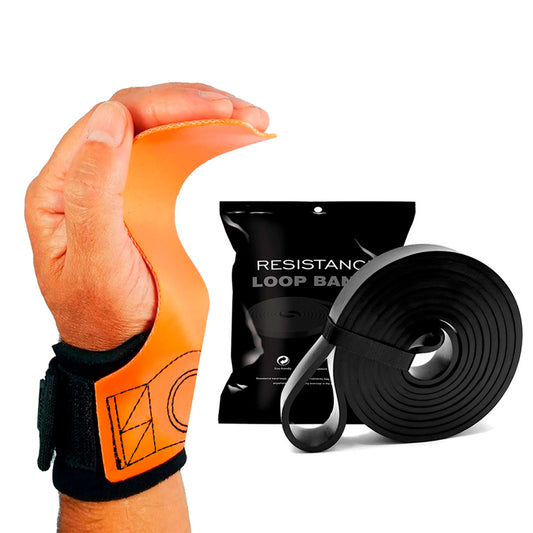 Kit Hand Grip Competition Skyhill e Super Band Preto Médio 26kg