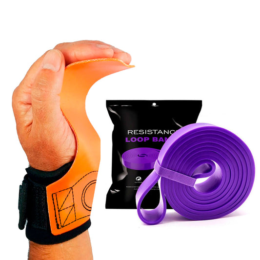 Kit Hand Grip Competition Skyhill e Super Band Roxo Forte 45kg