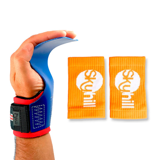 Kit Hand Grip Legacy Skyhill USA e Munhequeira Suor Laranja