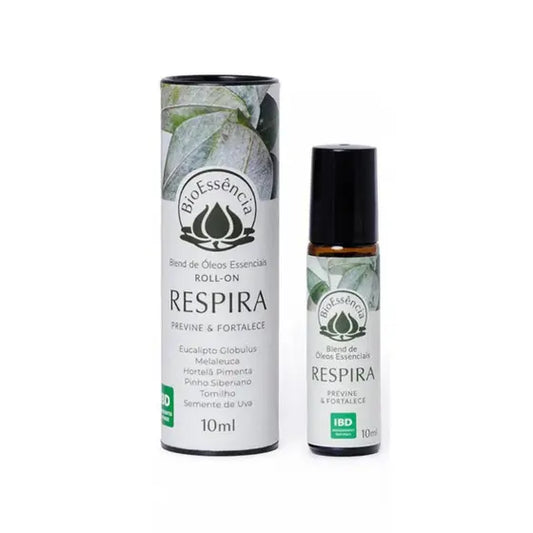 Blend Respira Roll on Com Óleos Essenciais Natural 10ml BioEssência