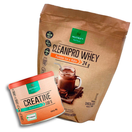 Kit CleanPro Whey Protein 900g e Creatina Creapure 300g