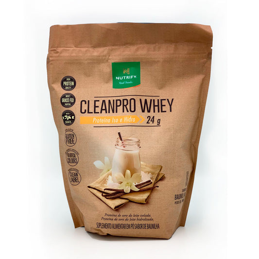 CleanPro Whey Protein Isolado e Hidrolisado Nutrify 900g  - Baunilha