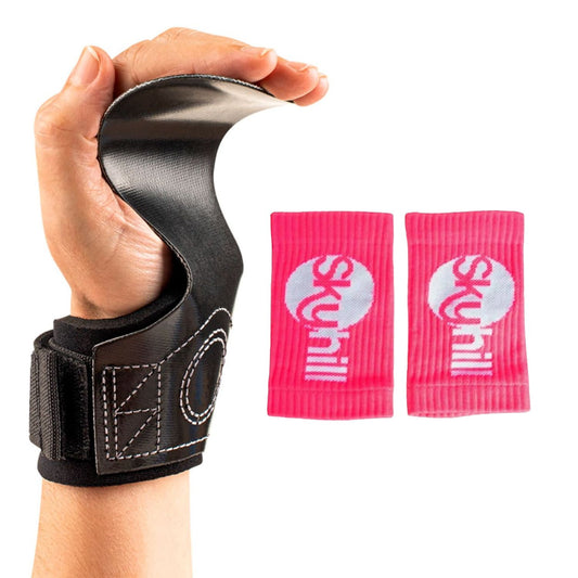 Kit Hand Grip CF Skyhill e Munhequeira Anti Suor Rosa