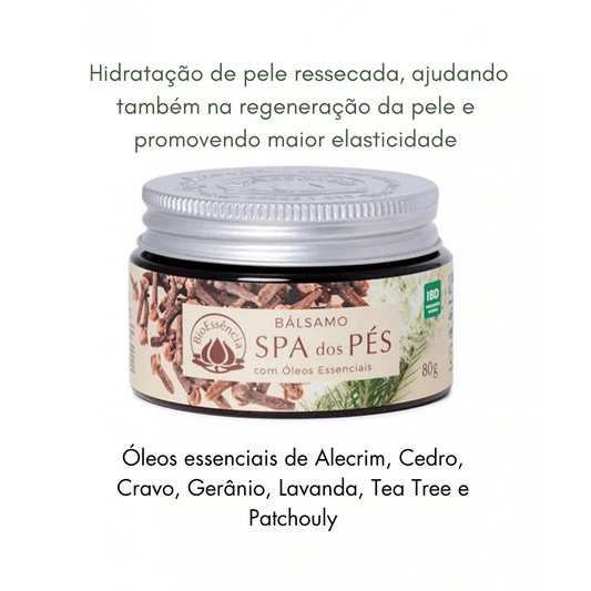 Bálsamo Spa dos Pés Com Óleos Essenciais Natural 80g BioEssência