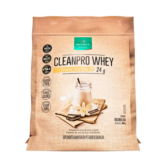 CleanPro Whey Protein Isolado e Hidrolisado Nutrify 900g  - Baunilha