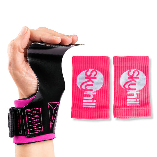 Kit Hand Grip Legacy Skyhill Colors e Munhequeira Suor Rosa