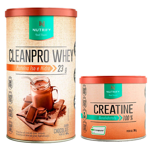 Kit CleanPro Whey Protein 450g e Creatina Creapure 300g