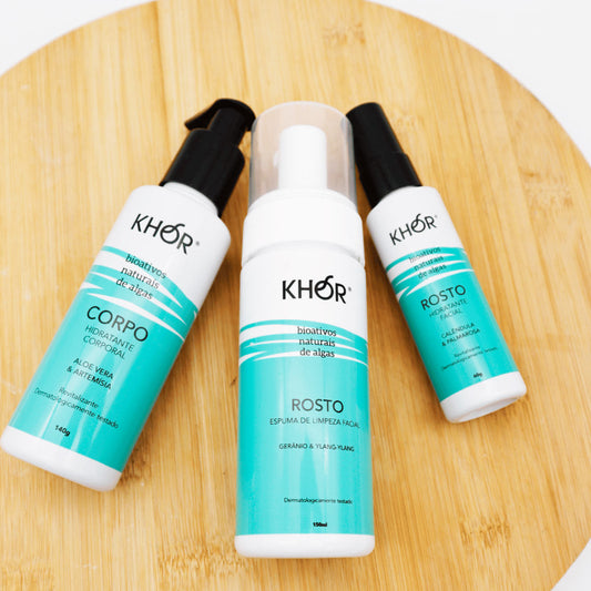 Kit Espuma de Limpeza Hidratante Facial  e Corporal KHOR