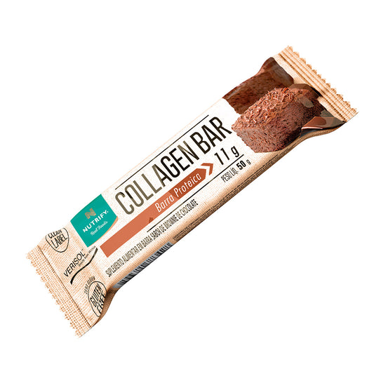 Collagen Bar Nutrify Barra Proteica de Colágeno com Verisol Brownie de Chocolate 50g