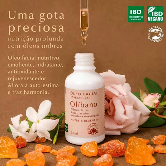 Kit 02 Óleos Faciais Olíbano Ativos Naturais Regenerador