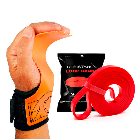 Kit Hand Grip Competition Skyhill e Super Band Vermelho 20kg