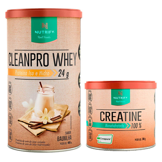 Kit CleanPro Whey Protein 450g e Creatina Creapure 300g