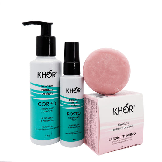 Kit Hidratante Corporal Sabonete Intimo e Hidratação Facial KHOR