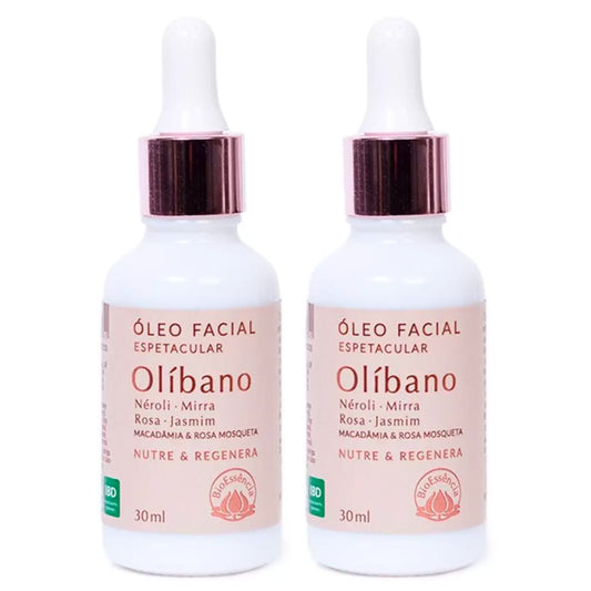 Kit 02 Óleos Faciais Olíbano Ativos Naturais Regenerador