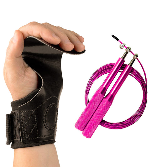 Kit Hand Grip Competition Skyhill e Corda Speed Aço Rosa