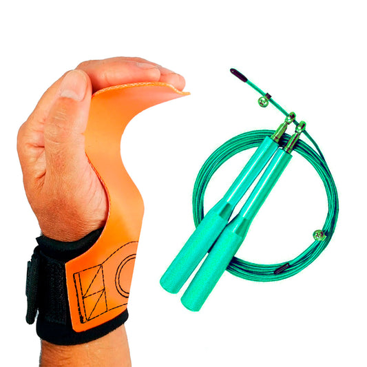 Kit Hand Grip Competition Skyhill e Corda Speed Aço Verde