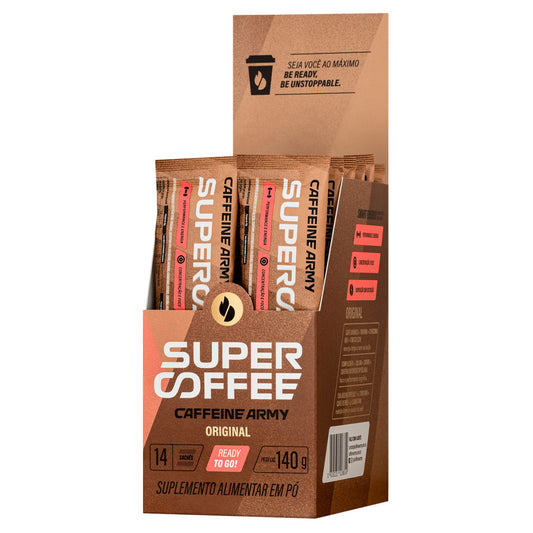 Pré Treino SuperCoffee TO GO Café Energetico Caffeine Army 14 Sachês 10g